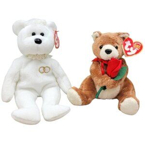 Ty Beanie Babies Plush Bean Stuffed Animals White Brown Mrs Always Soft